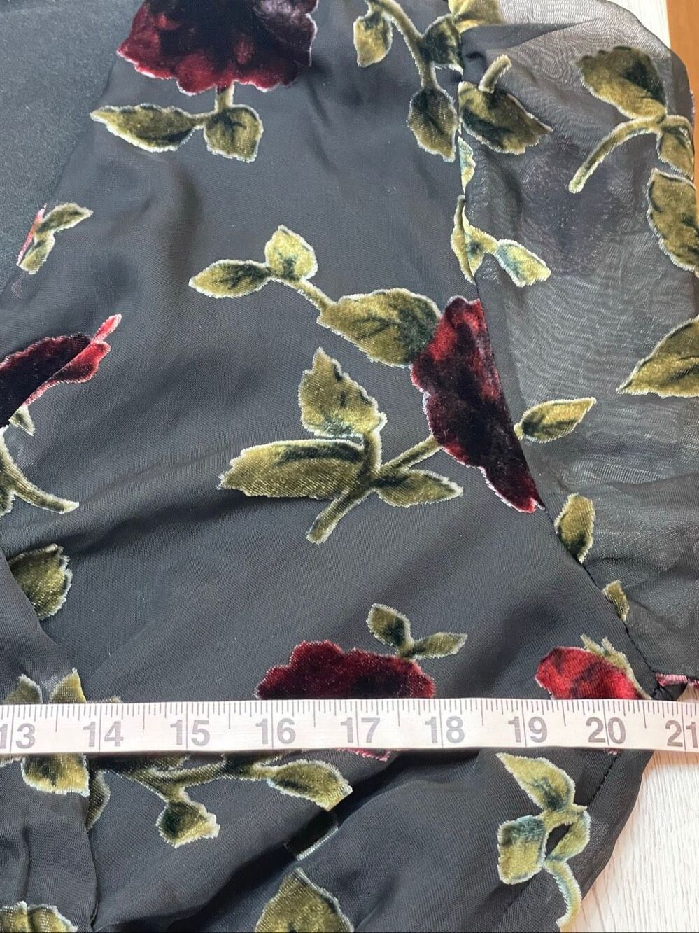Baltic Born Dark Romantic Whimsigoth Velvet Floral Maxi Dress Black Rose Floral - Picture 7 of 12